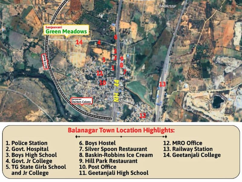 Green Meadows open plots near Shadnagar